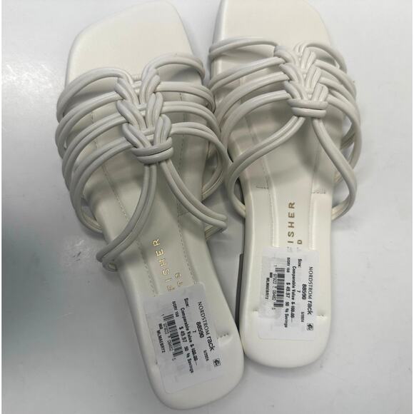 Marc Fisher Maebry 2 knotted slide Women Size 7 M NWT Ivory - Picture 3 of 4